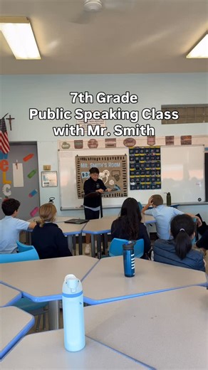 St. Joseph Hill Academy ES on Instagram: "Extempore in 7th Grade Public Speaking with Mr. Smith! This class is tackling the challenge of Extempore, which is a powerful exercise in thinking on your feet! Each student contributed a topic to the wheel, then took their turn spinning and speaking for one full minute with zero preparation. It was energetic, sometimes funny, and genuinely impressive to watch our students push past the “ums” and “likes” to share their ideas with confidence. As a class, 
