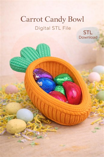 Easter Carrot Bowl STL | Mini Candy Holder | Spring Decor 3D Print File - Etsy
