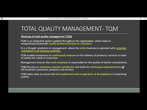 BUSINESS STUDIES GR12 TQM Quality Of Performance VID 1