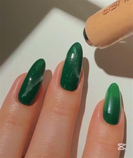 Trendy Green Marble Nails Step by Step: Green Marble Magic Nail Art#subscribe