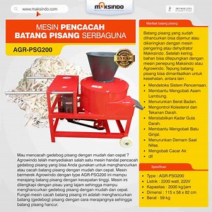 Mesin Pencacah Batang Pisang Serbaguna AGR-PSG200 - Maksindo
