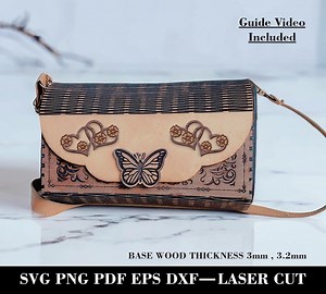 Wooden Clutch Bag Laser Cut Svg File Glowforge, Handbag Svg Cricut, Decorative Clutch CNC File Vector Handbag Purse Dxf, Cnc Vector Template - Etsy