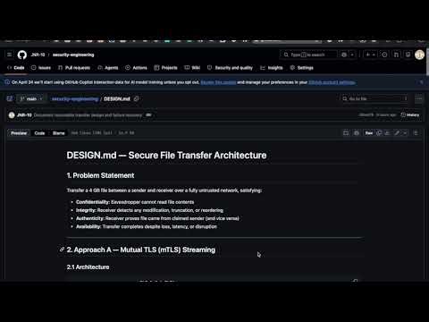 Secure 4GB File Transfer Implementation — CIAA Compliance (CMPE-272 Demo)