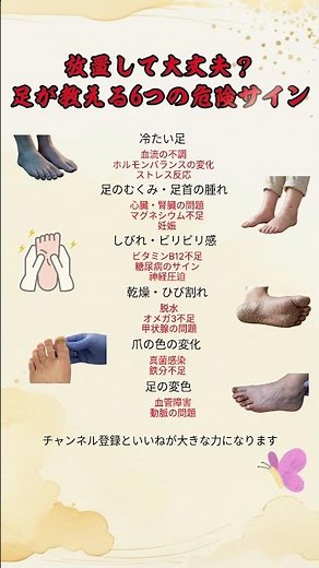 見逃すと危険！足が教える危険サイン6選 #健康 #健康情報 #足の健康 #血流 #むくみ #神経 #体調サイン #セルフチェック #健康管理 #ショート動画 #YouTubeショーツ