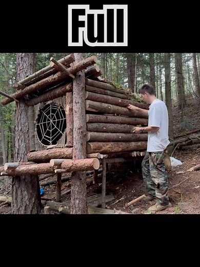 I Built a Bushcraft Tree Hut in the Forest | Survival Shelter Build