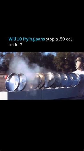 AI Tools I Artificial Intelligence I Business on Instagram: "Yee Yee Life tested 10 stainless steel frying pans against bullets ranging from a .22 to a .50 caliber. Results: devastating. A .22? Bounced off the first pan. A 9mm? Made it through one. Desert Eagle? Three pans. But the .50 cal? Obliterated nine pans before barely stopping. Here’s what’s fascinating: each barrier stopped different threats. A small caliber dies at pan one. A rifle round makes it to pan seven. The heavy hitter almost b