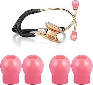 MDF Stethoscope Ear Pieces, Unbeatable Comfort Soft-Sealing Stethoscope Ear Tips Replacement Comptible with MDF Stethoscope Spare Parts Earplugs Accessories (Pink)