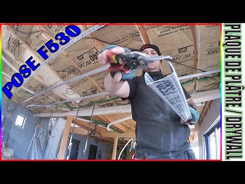 5/9 👍 How to install F530 Placo furring strips on the ceiling... some professional advice 😁 / DRY...