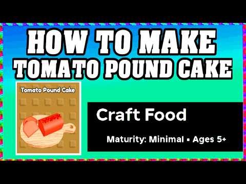 How To Make TOMATO POUND CAKE in CRAFT FOOD / ROBLOX / [Make New Recipe][Easter Update]
