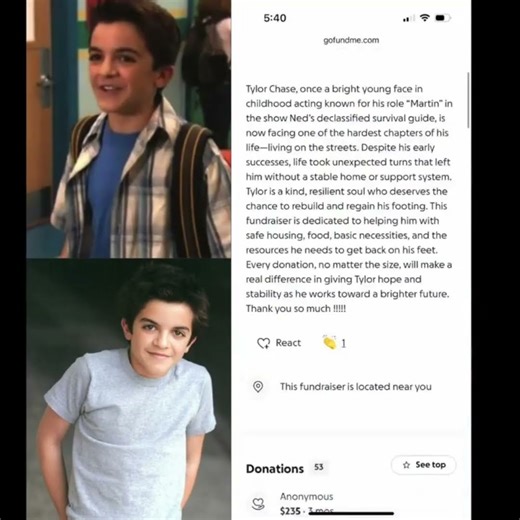 曾在尼克儿童频道剧集《奈德的校园生存指南》中饰演“马丁”的泰勒·蔡斯被发现在加利福尼亚州无家可归。#吃瓜