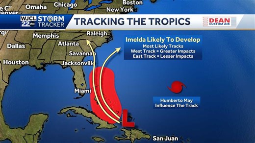 Imelda likely to form...the latest forecast tracks & a look at when impacts may reach the Southeast