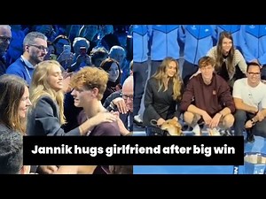 Jannik Sinner hugs girlfriend Laila Hasanovic after BIG ATP FINALS Win