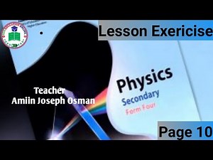 physics Form Four/Chapter 1: Oscillatory motion/ Lesson Exercise/ page 10👍