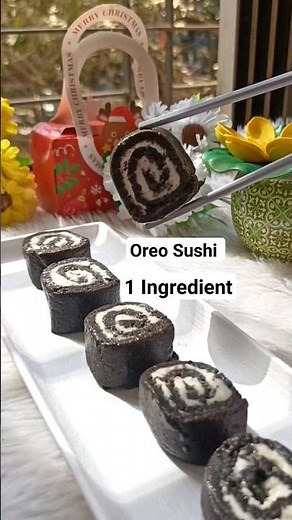 1 Ingredient Oreo Sushi 🍪