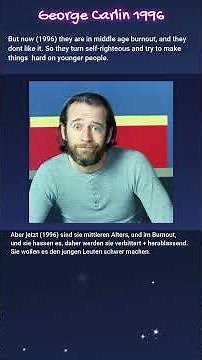 BOOMERS - GEORGE CARLIN 1 ✨ #comedian #babyboomers #georgecarlin #1996