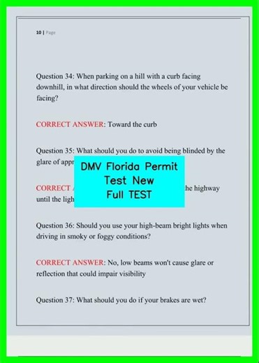 DMV Florida Permit Test New Full TEST video