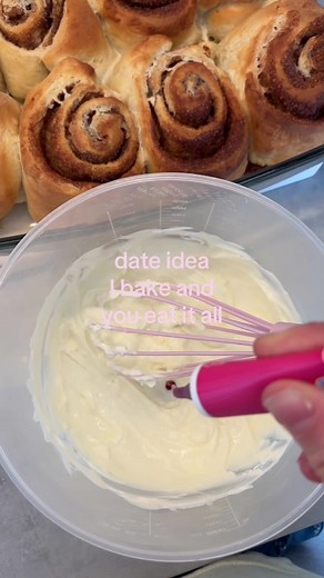 one day🤭 #baking #cinammonrolls #dateidea | date idea