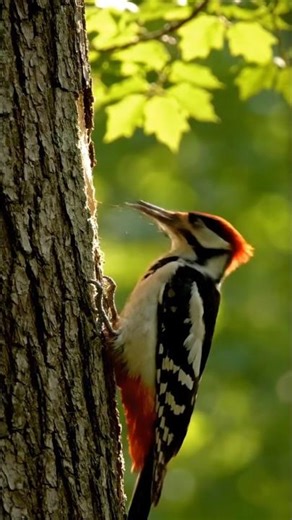 Woodpecker Pecking Tree at Insane Speed 🔥 #shorts