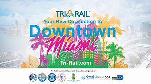 Tri-Rail is the way to get to and from downtown Miami! Enjoy the perks! Take advantage of bike and luggage racks, free Wi-Fi and weekday fares as low as $2.50 each way or $5 roundtrip on weekends. Avoid the traffic and get onboard Tri-Rail. Learn more about the new connection at tri-rail.com. | Tri-Rail