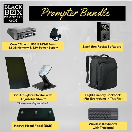 ️ The BLACK BOX Prompter GO! was built to travel light and perform...