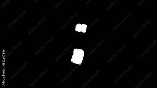 Hand drawn brush animation of symbol ; in 4K. Animated handwritten symbol with smooth brush stroke, isolated on transparent background with alpha channel