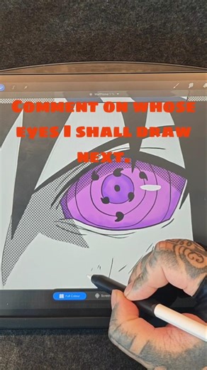 You challenged me to draw Sasuke's Rinnegan 🟣 #Shorts