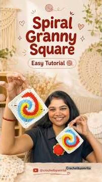 Crochet spiral square easy tutorial 😍learn something new