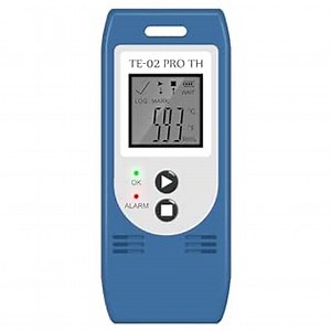 TE-02PRO-H Temperature Humidity Data Logger, Multi-Use USB Temperature Recorder with 32000 Readings Vaccine Fridge Auto PDF & CSV Reports, LED Alert Indicator, Calibration Certified