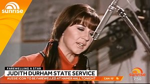Australian music icon Judith Durham is being farewelled with a state service in Melbourne tonight with fans of the Seekers star encouraged to pay their respects. | Sunrise
