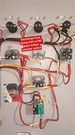 Electrician final wiring 440 no NC push button selector switch#electricalengineering #electrical