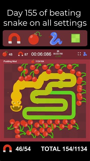 🍒 Day 155 of Beating Every Google Snake Category #googlesnake #speedrunning