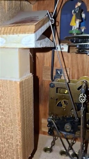 Old Clock Mechanism ASMR #shorts #asmrsounds #oddlysatisfying #cuckooclock #bellows #horology #gears