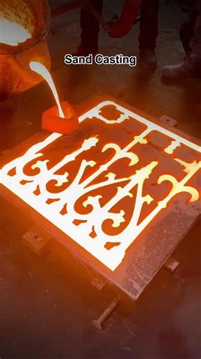 Satisfying Sand Casting🔥Fence Panel Pour⚙️#shorts