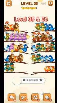 Bird Sort 2 Level 35 & 36 Solution | Color Puzzle Game Full Gameplay #level35&36