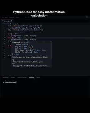 #shorts Python Code for easy mathematical calculation #pythonforbeginners#coding#learnpython#python
