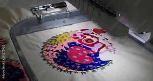 Embroidery sewing machine colorful design threads close. Utah state fair is an annual event in the Capitol during September. Art, crafts, food, quilts animals and food booths are the main attraction. Stock Video