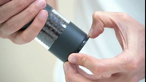 Electric Pepper Grinder Mill, USB Rechargeable Salt and Pepper Grinder with Ceramic Grind and LED Light, Adjustable Coarseness and Refillable Glass, No Battery Needed - Black