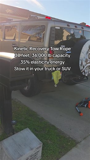 Kinetic Energy Recovery Tow Rope: 30ft, 36,000lb Capacity