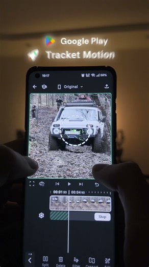 Testing my motion tracking video editor app for Android using video from: rs79703 (TikTok)
