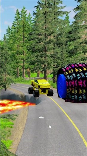 Flatbed Truck Mcqueen | Transportation with Truck - Pothole vs Car - BeamNG.Drive shorts