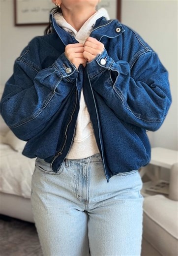 one of the cutest coats i own @Edikted #denimjacket #denim #jeanjacket #coat #fashiontiktok