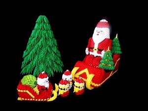 3D Origami Santa Claus tutorial part1 || DIY paper Santa Claus 1