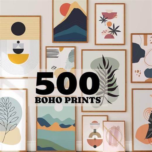 500 Botanical Wall Art Prints Bundle | Leaf & Nature Inspired Printable Decor | Earthy Botanical Home Art Set, Instant Download - Etsy