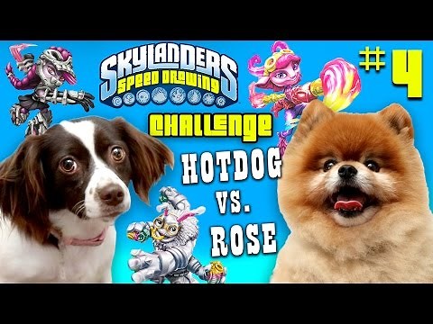 Skylanders Speed Drawing Challenge Part 4: ROSE vs. HOT DOG! (Animal Battle Playdate)