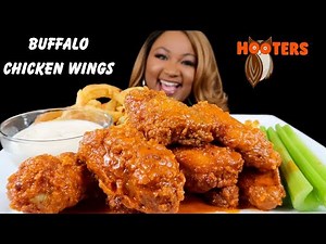 HOOTERS BUFFALO CHICKEN WINGS MUKBANG