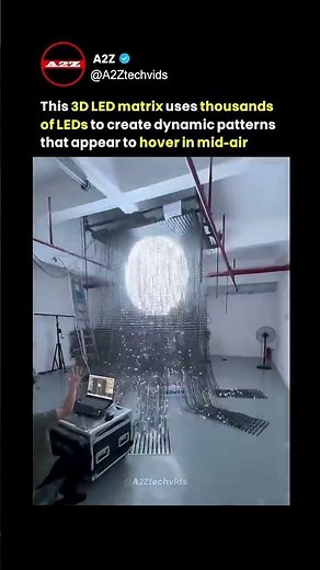 Floating Light Shapes Inside the Massive 3D LED Matrix Installation