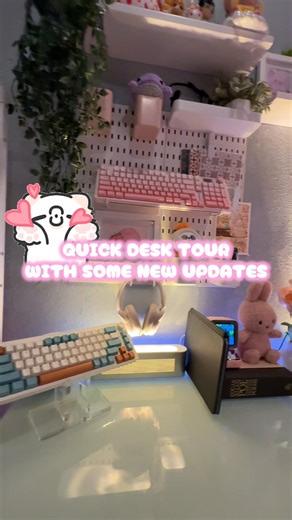 Small desk updates, big cozy energy ✨ #desksetup #deskupdate #cozyaesthetic #wfhvibes #pinksetup