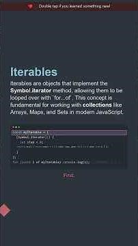 Iterables In JavaScript | Software Engineer Tips #shorts #javascript