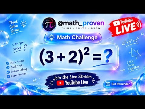 🧠 LIVE Math Challenge | Can You Solve This? 🔥