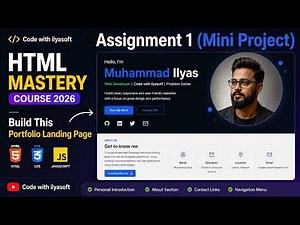 HTML Portfolio Mini Project for Beginners 2026 🚀 | Assignment 1 | Build Your First Website